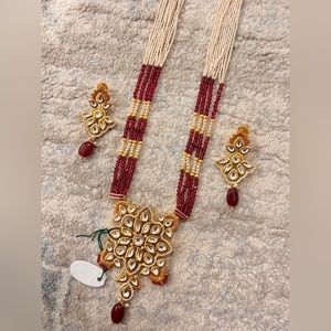 Red Kundan set